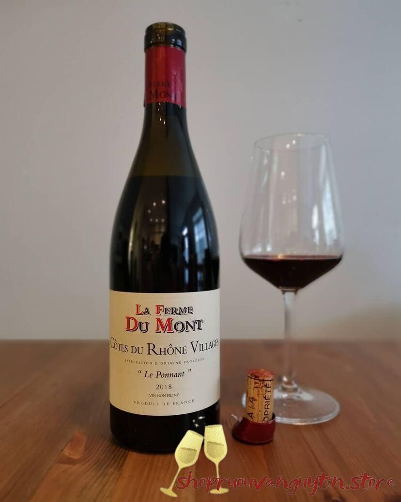 rượu vang Pháp La Ferme Du Mont – Côtes du Rhône Villages Le Ponnant 