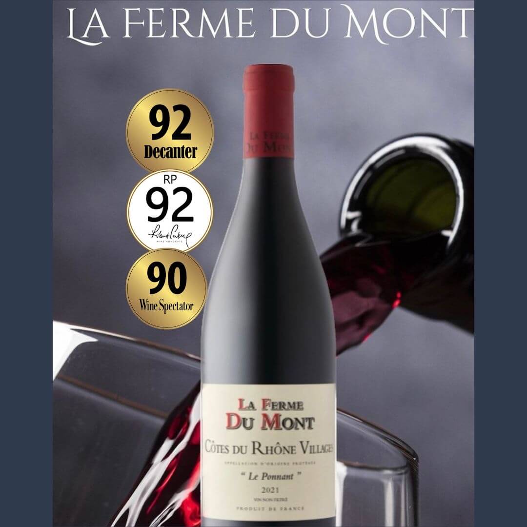 rượu vang Pháp La Ferme Du Mont – Côtes du Rhône Villages Le Ponnant