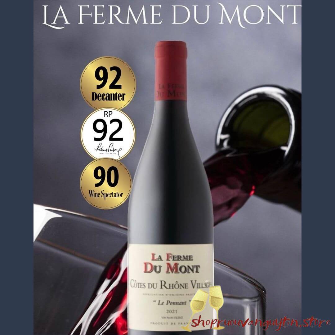 rượu vang Pháp La Ferme Du Mont – Côtes du Rhône Villages Le Ponnant