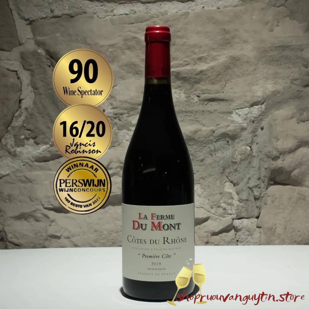 rượu vang Pháp La Ferme Du Mont – Côtes du Rhône – Première Côte 2020