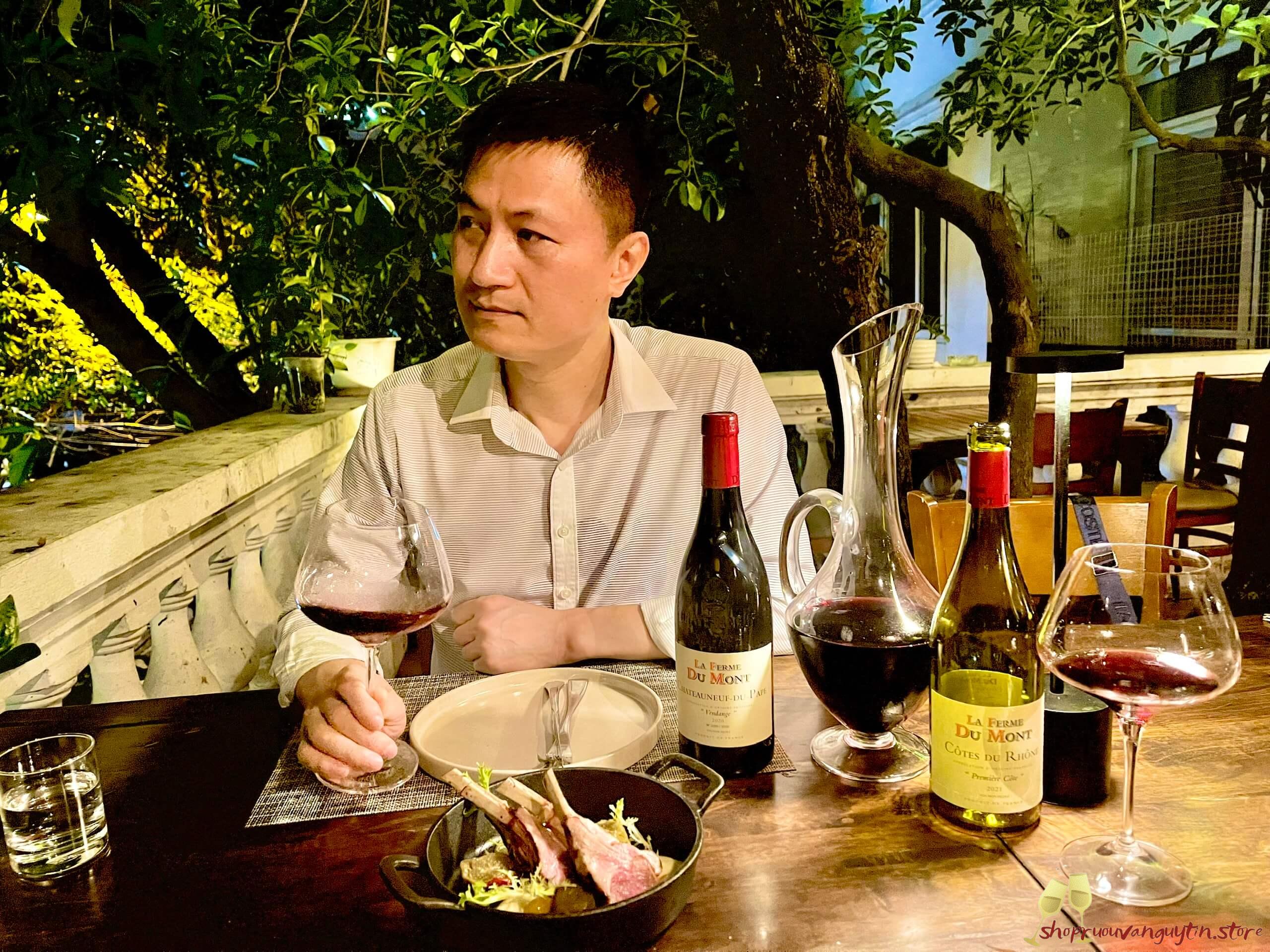 rượu vang Pháp La Ferme Du Mont – Côtes du Rhône – Première Côte 2020