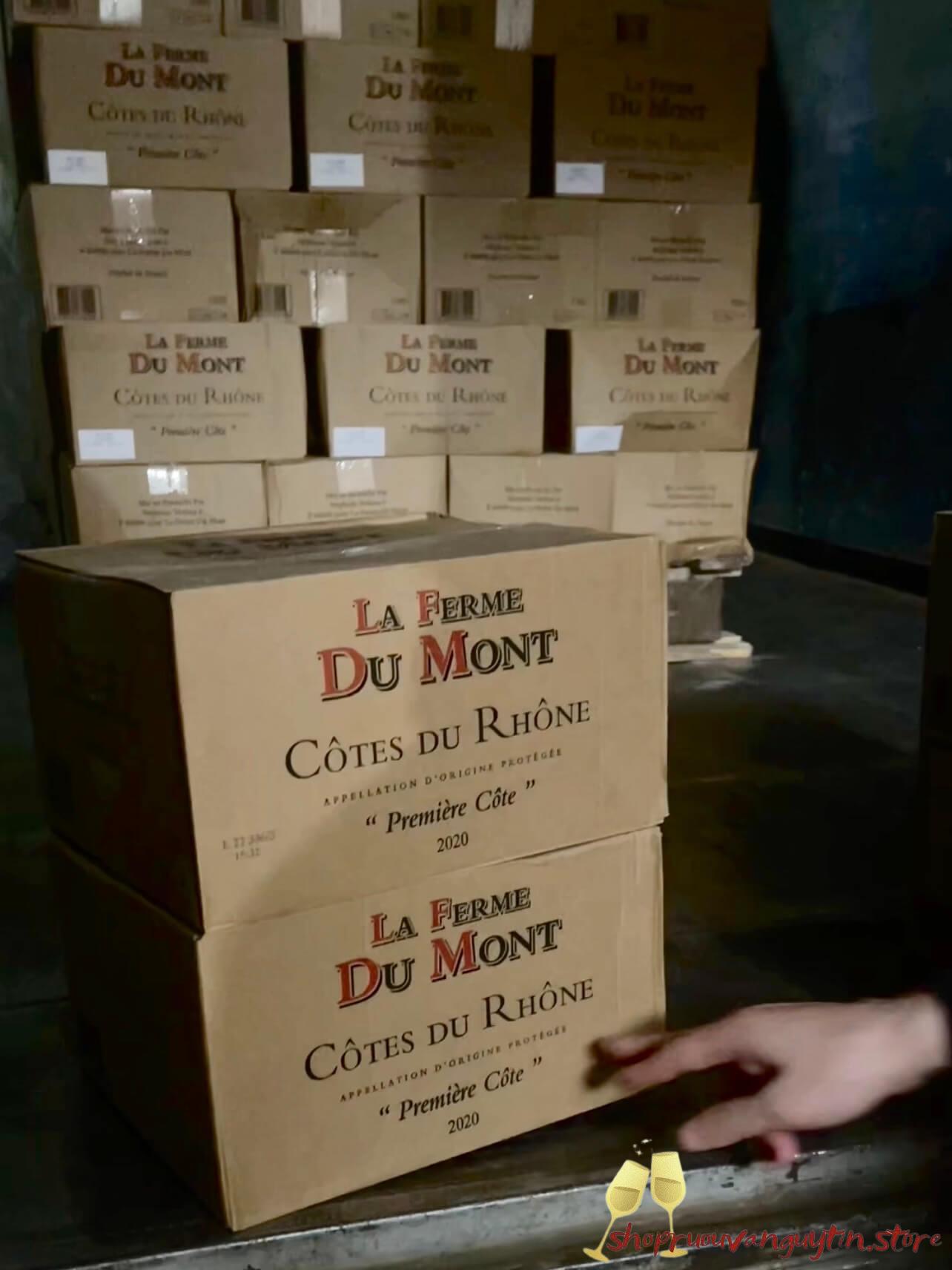 rượu vang Pháp La Ferme Du Mont – Côtes du Rhône – Première Côte 2020