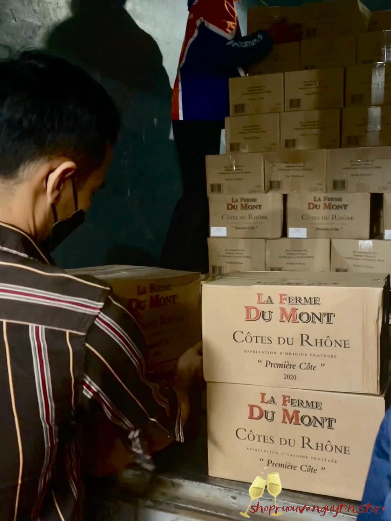 rượu vang Pháp La Ferme Du Mont – Côtes du Rhône – Première Côte 2020