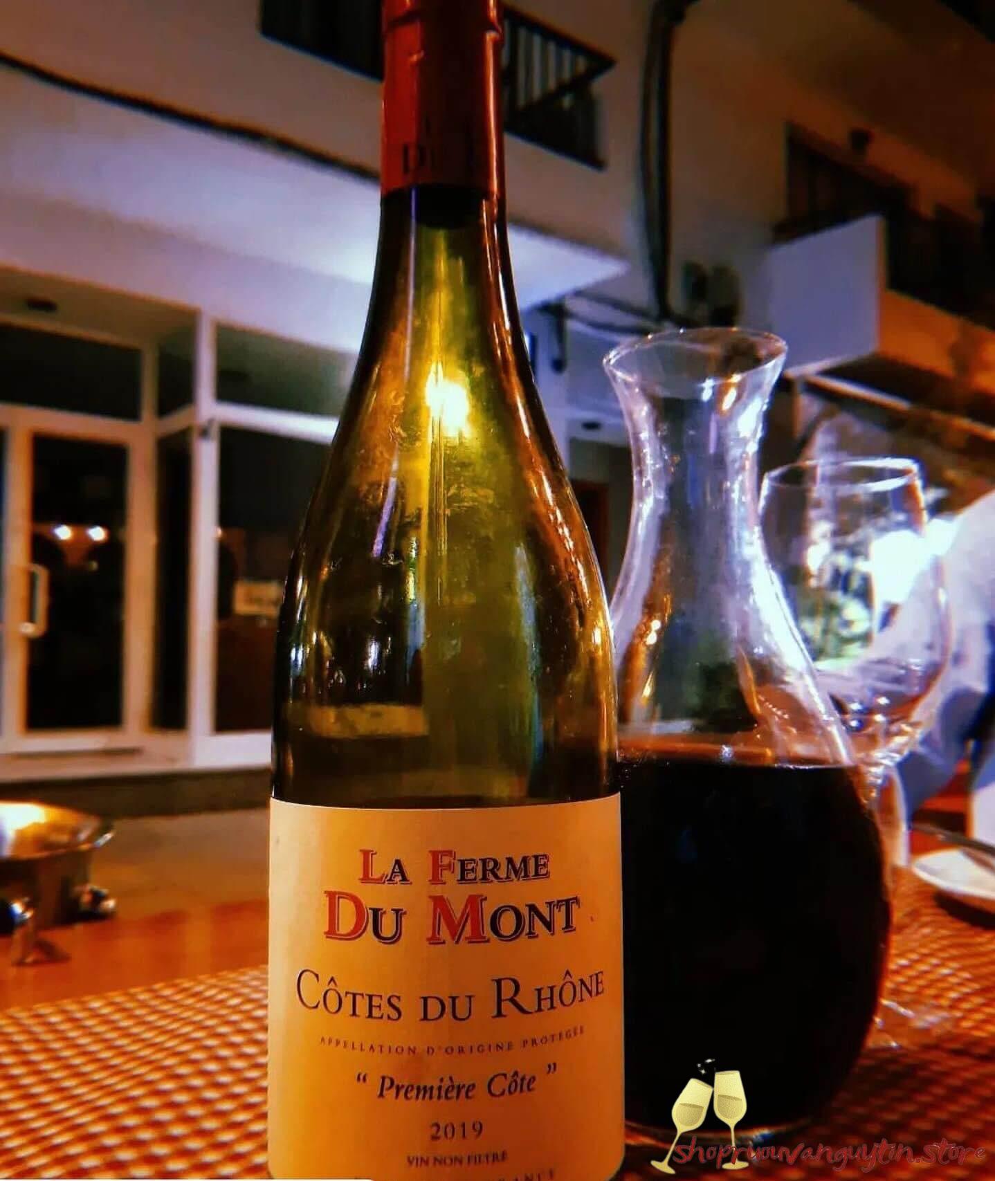 rượu vang Pháp La Ferme Du Mont – Côtes du Rhône – Première Côte 2020