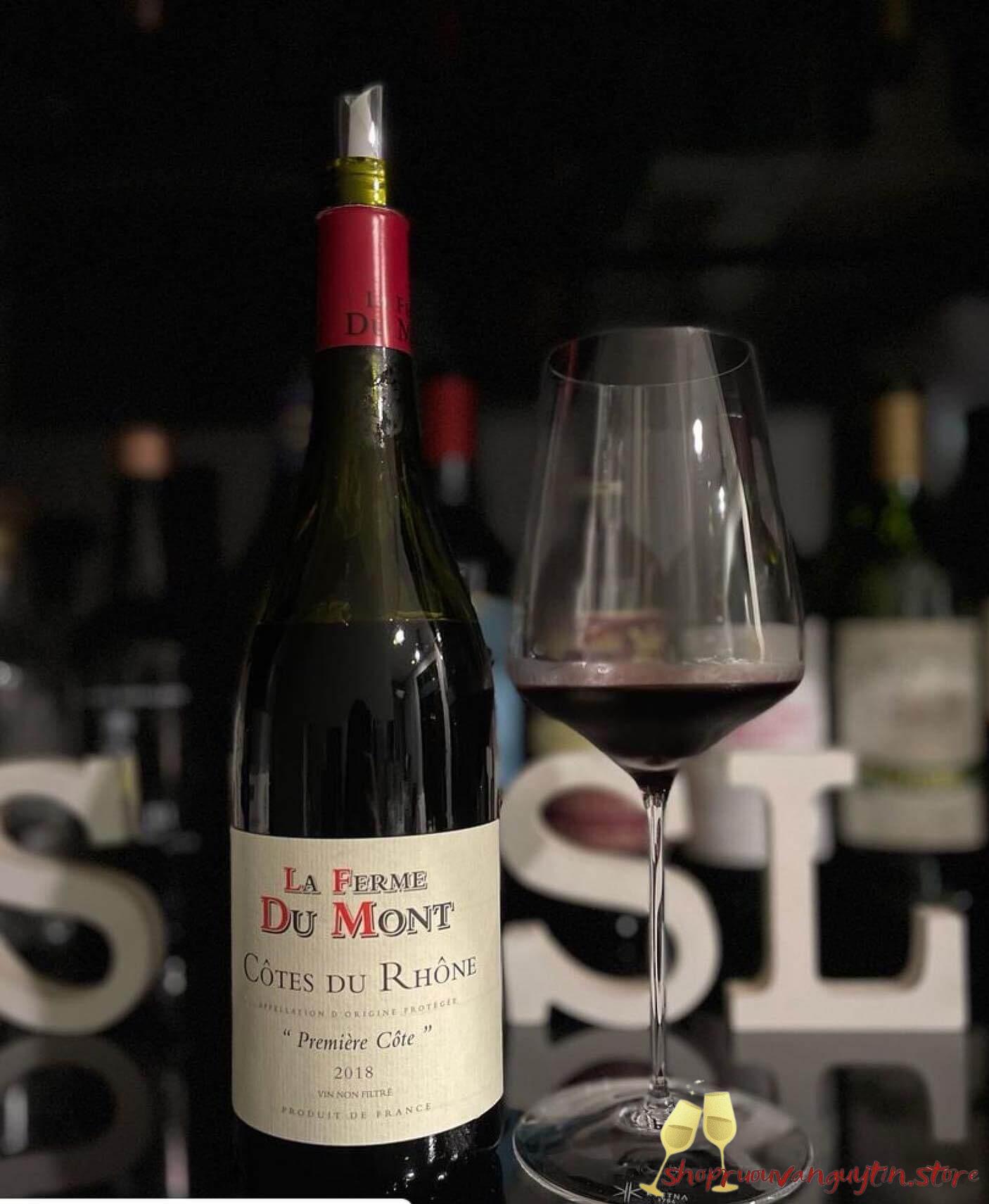 rượu vang Pháp La Ferme Du Mont – Côtes du Rhône – Première Côte 2020