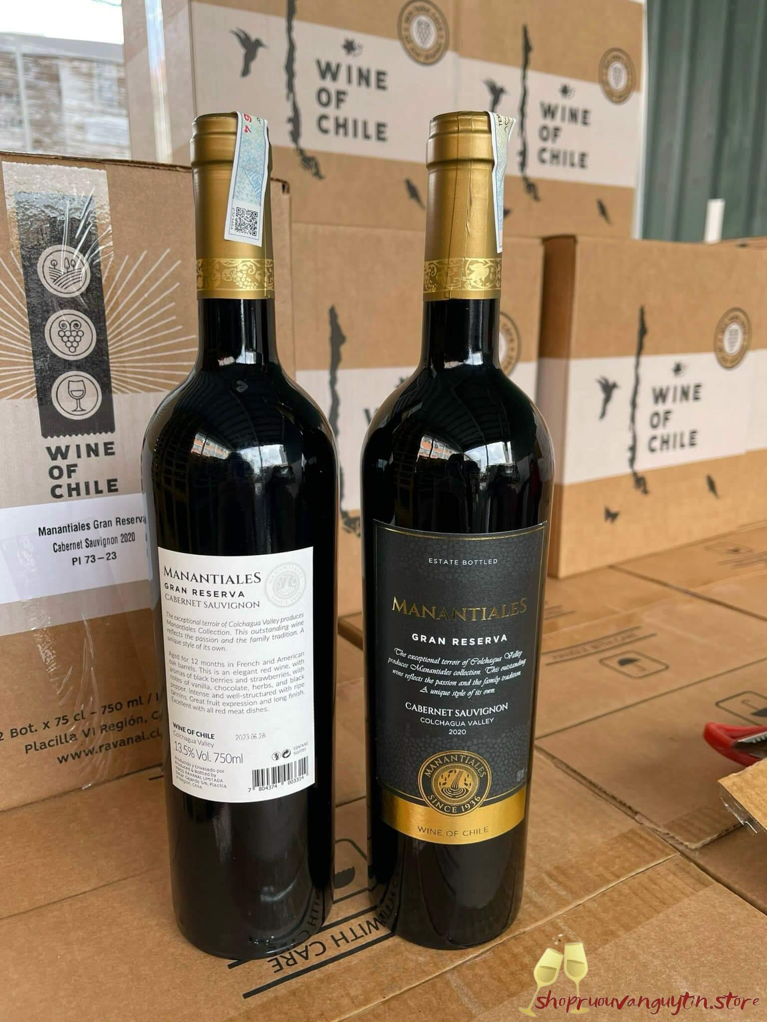 Rượu Vang Chile Manatiales Cabernet Sauvignon Gran Reserva - Hình ảnh 3