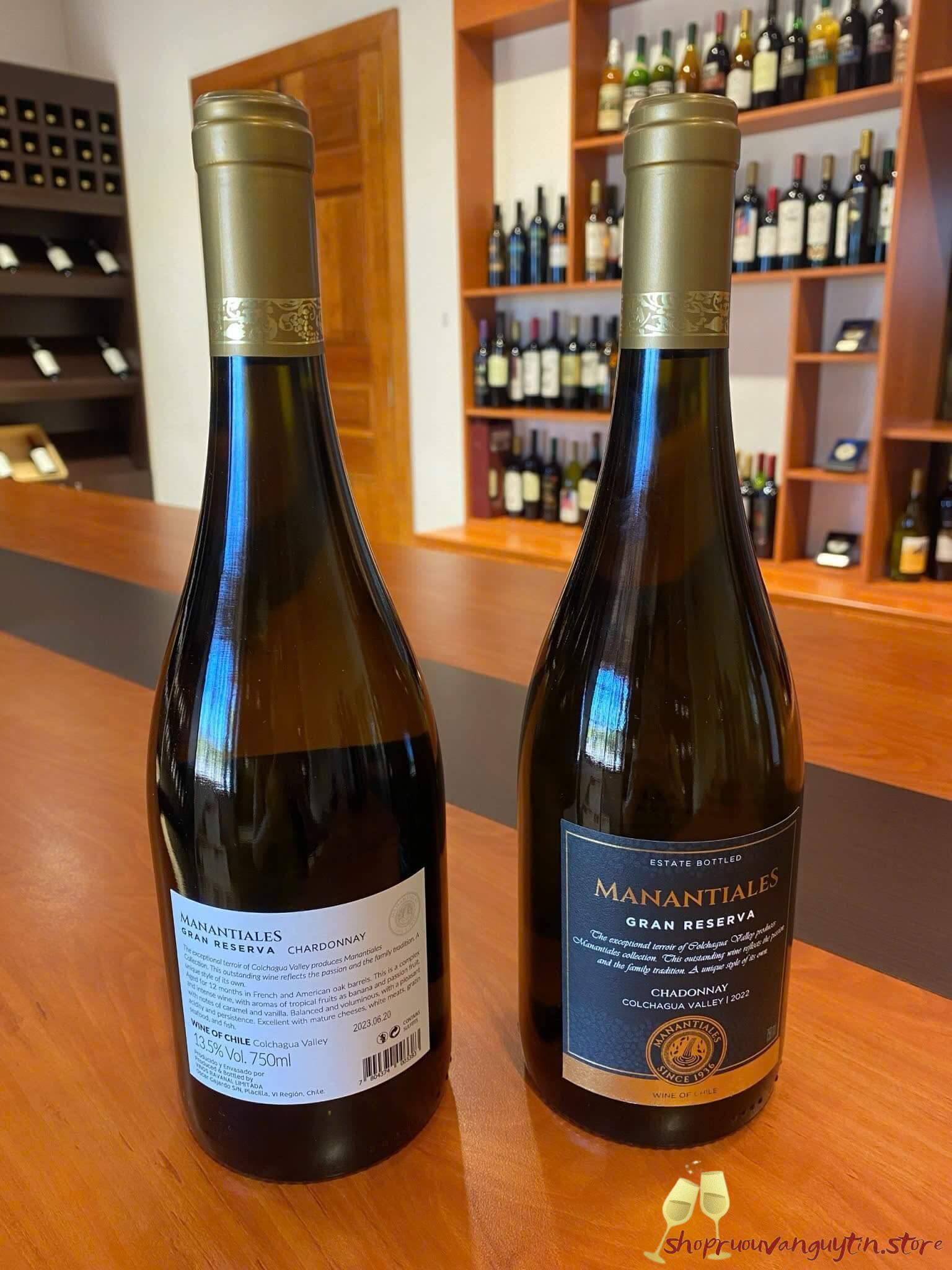 Rượu Vang Chile Manatiales Chardonnay Gran Reserva - Hình ảnh 2