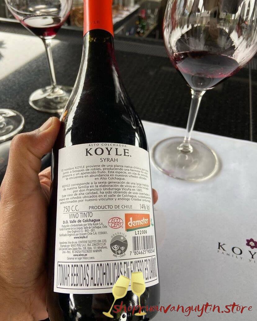 Rượu Vang Chile Koyle Cuvee Los Lingues Syrah - Hình ảnh 4