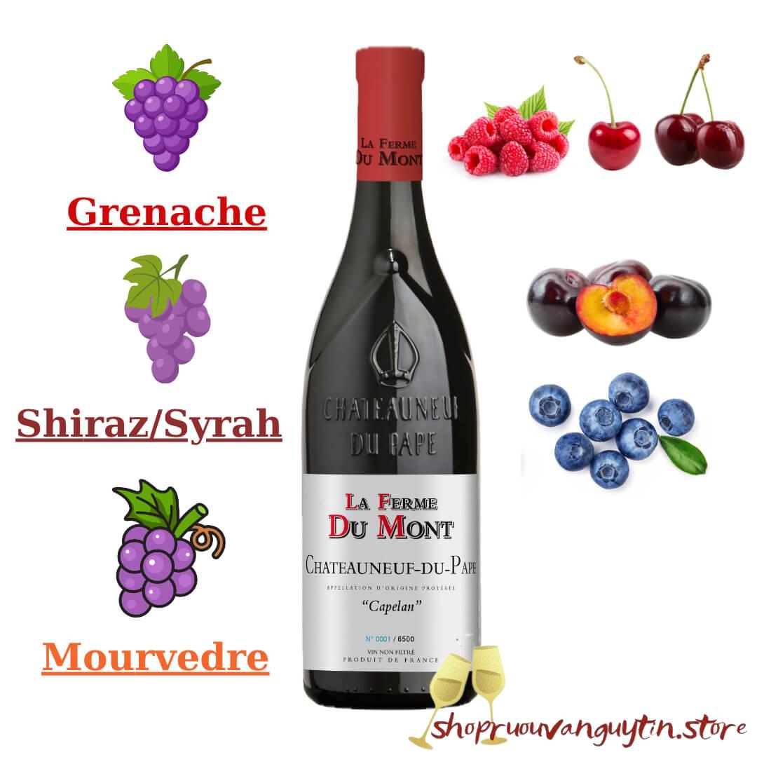 Rượu vang đỏ La Ferme du Mont Chateauneuf-du-Pape Capelan Rouge